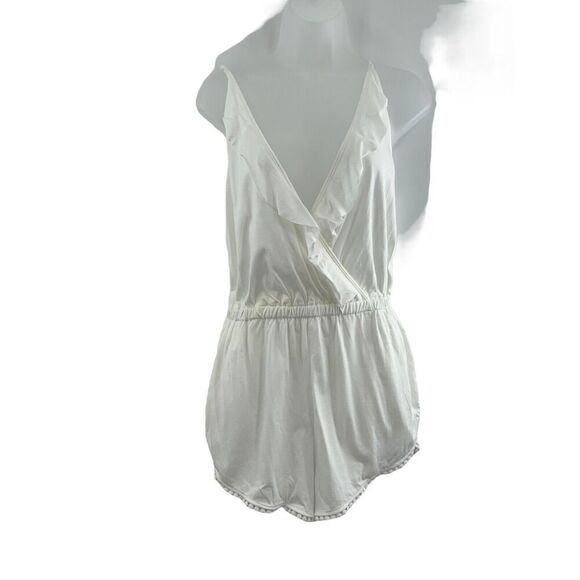 Topshop Womens Small Romper Jersey White Wrap Cover Up Romper Strappy - Picture 9 of 14